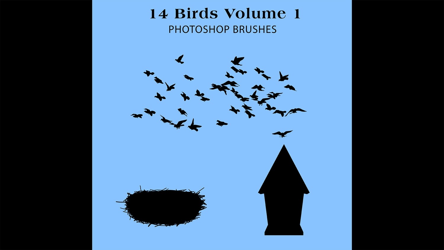 Photoshop Brushes - 14 Bird silhouette Brushes Volume 1