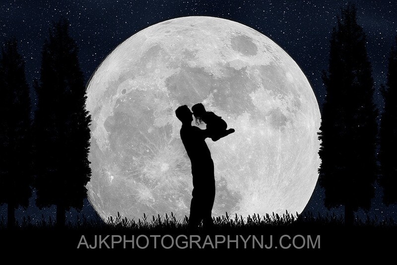 Moon silhouette 1 digital backdrop - moon silhouette digital background by Eric Miele from AJK Photography