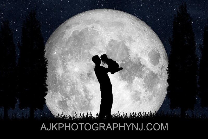 Moon silhouette 2 digital backdrop - moon silhouette digital background by Eric Miele from AJK Photography