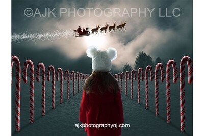 Candy Cane Lane Digital Background, snow, north pole, Santa Claus, reindeer flying, sleigh Christmas Digital Backdrop by Eric Miele from AJK Photography Candy Cane Lane Digital Background, snow, north pole, Santa Claus, reindeer flying, sleigh Christmas Digital Backdrop by Eric Miele from AJK Photography