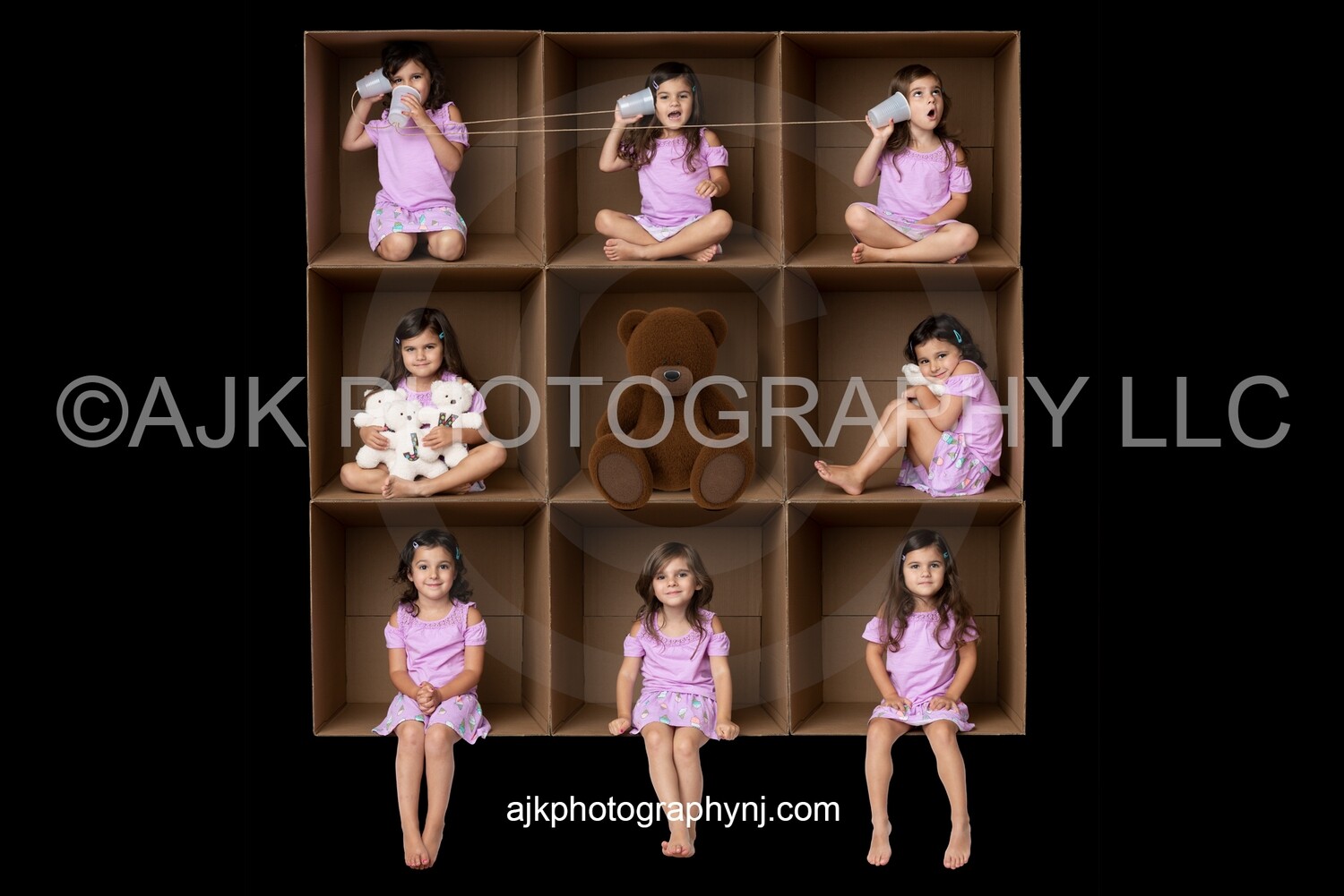 9 cardboard boxes PNG Digital Overlay, composite, by Eric Miele from AJK Photography