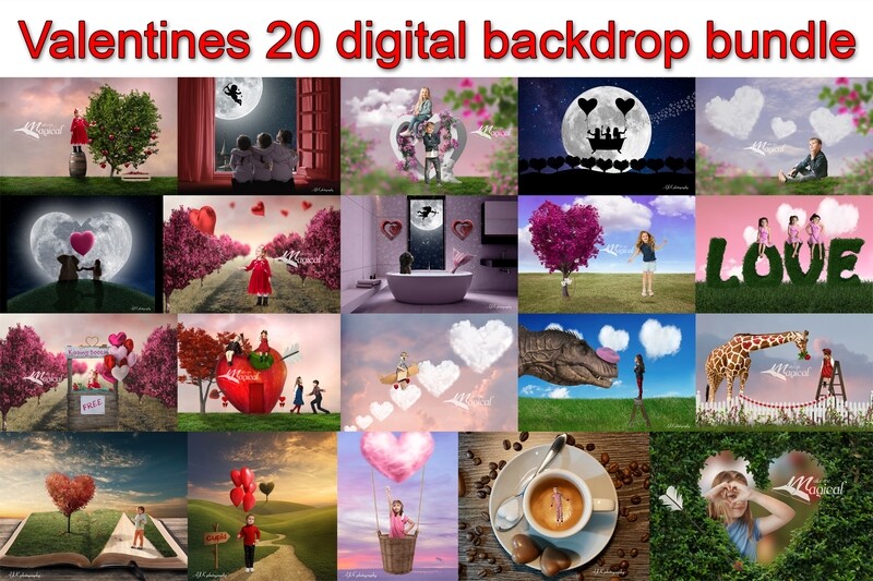 Valentine's Day digital backdrop bundle pack Valentine's Day digital backdrop bundle pack