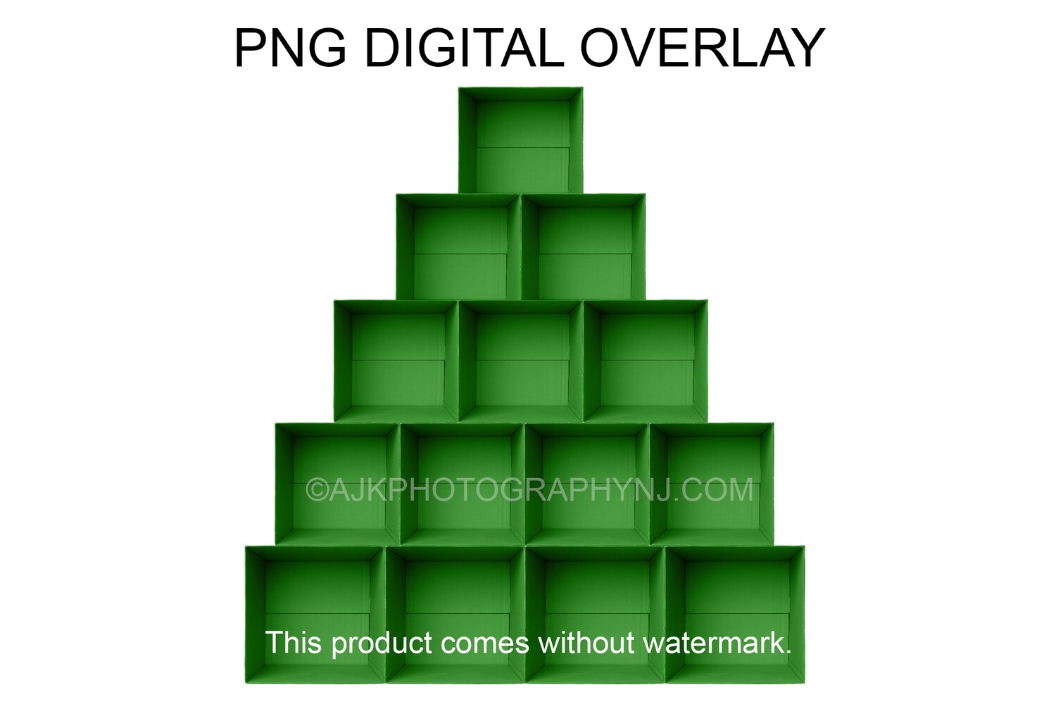 PNG overlay, 14 green empty cardboard boxes template, Christmas tree shaped boxes, PNG Digital Overlay PNG overlay, 14 green empty cardboard boxes template, Christmas tree shaped boxes, PNG Digital Overlay