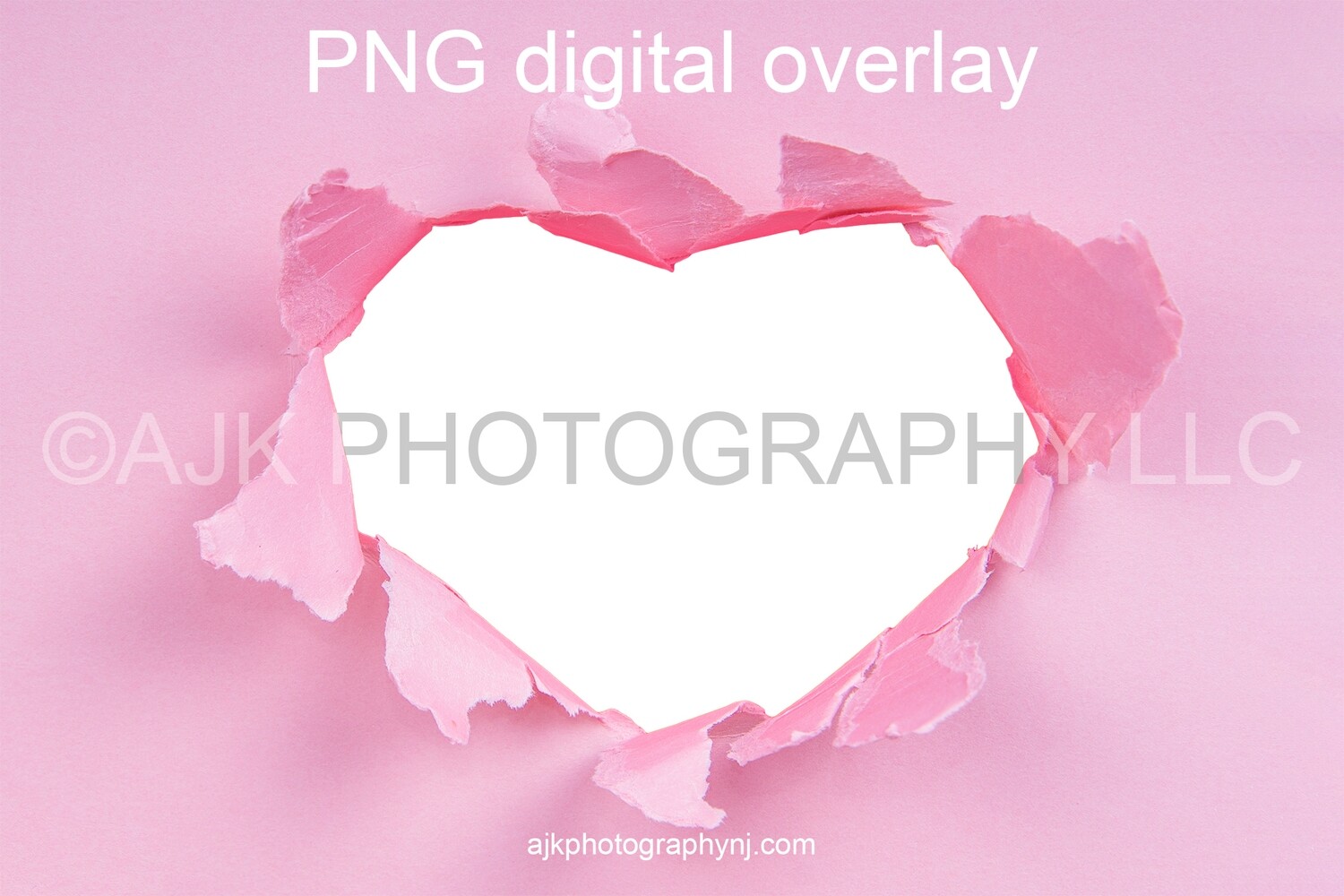 Valentines Day digital background, heart shaped hole in pink paper, PNG digital overlay, digital backdrop