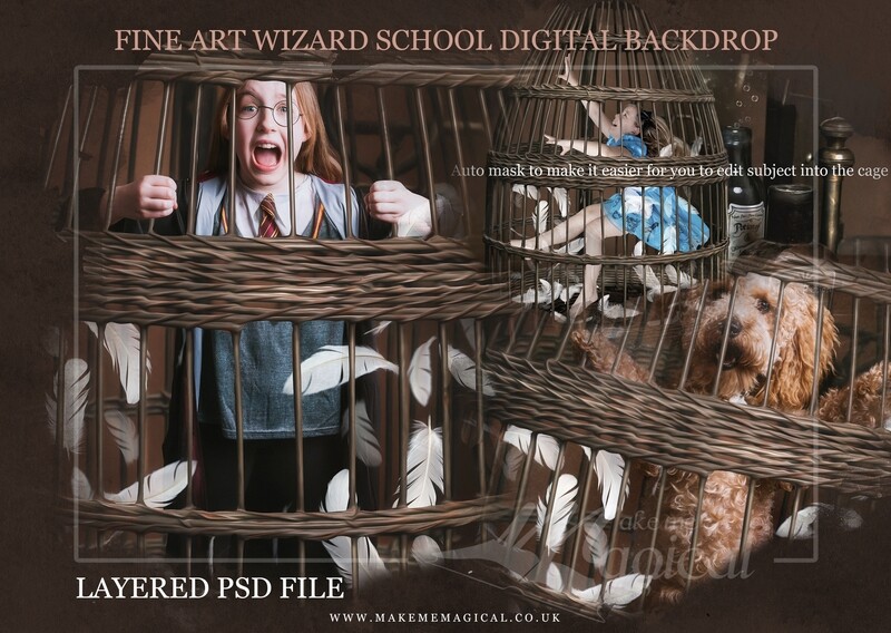 Magical Wizard owl bird cage digital backdrop by Makememagical. Wizard school digital background Layered PSD. World book day backdrop. Magical Wizard owl bird cage digital backdrop by Makememagical. Wizard school digital background Layered PSD. World book day backdrop.