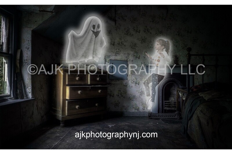 Ghost in spooky room, haunted, creepy, phantom, Halloween background