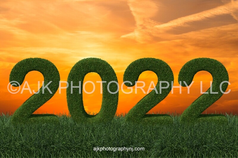 2022 new years backdrop, grass numbers, golden sky, graduation digital background
