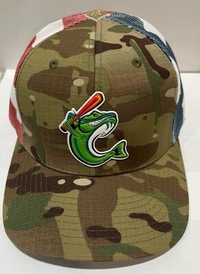 Trucker-Camo Flag Embroid Catfish -Richardson Hat
