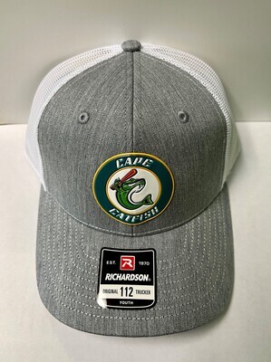 Youth Circle Flex Catfish logo-Gray/White Richardson 112 Hat