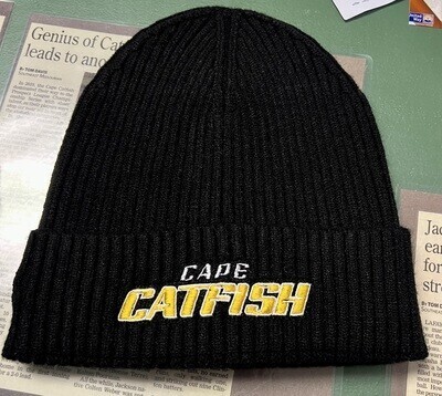 Knit -Black Cable Knit-Cap America -Word Mark Logo