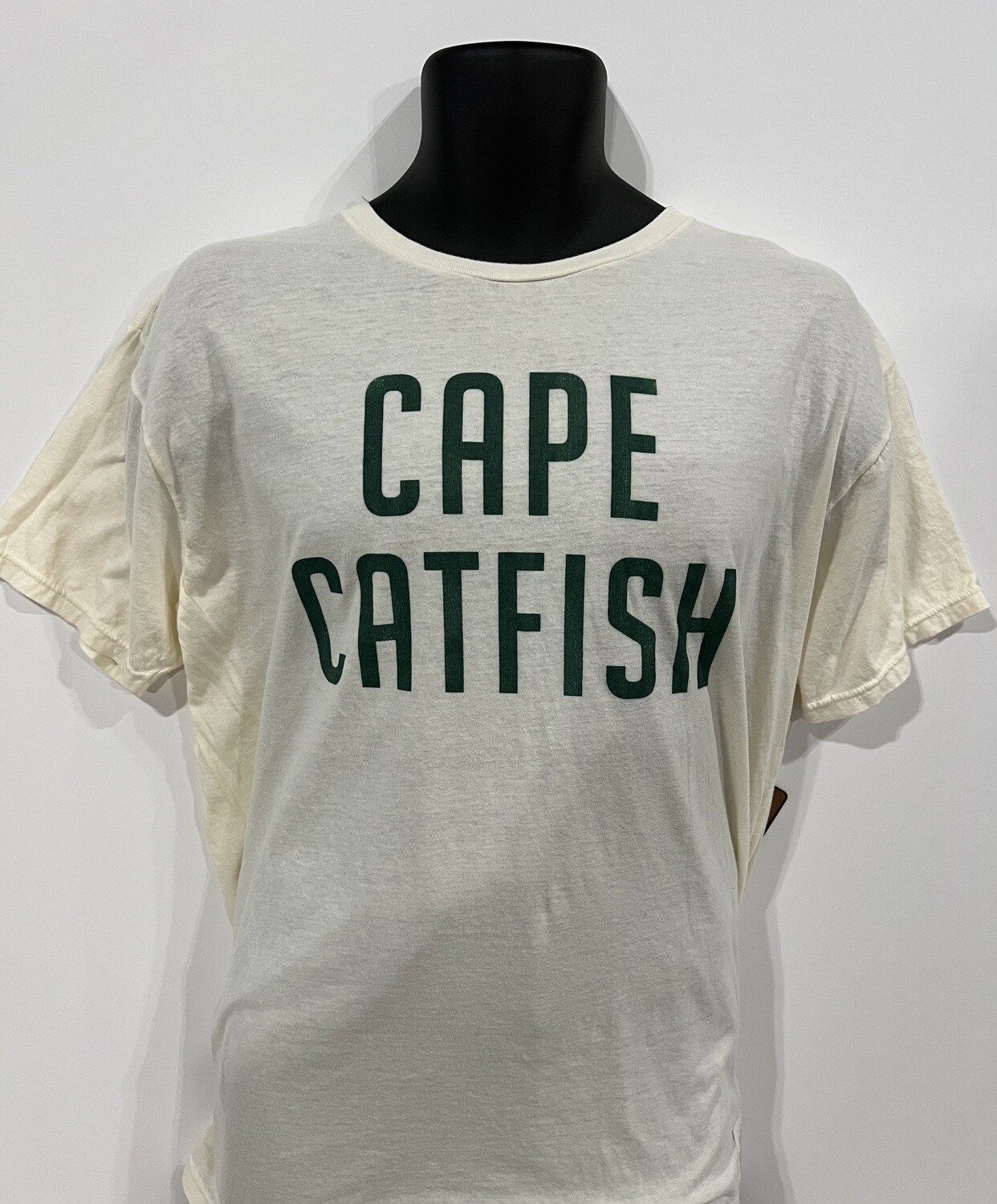 Retro Brand Unisex Cream Catfish Word mark Tee