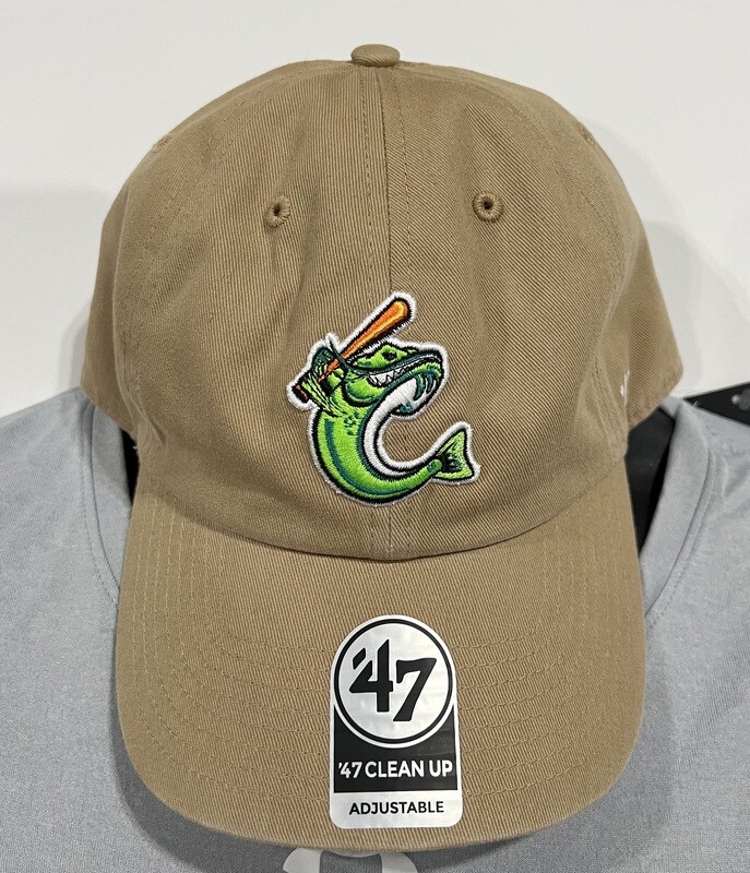 47&#39; Clean Up Khaki Hat with Emb Catfish