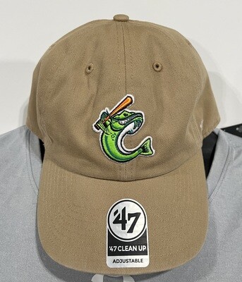47' Clean Up Khaki Hat with Emb Catfish