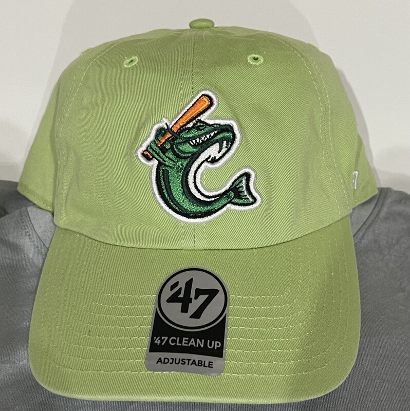 47&#39; Clean Up Sage Green Hat with Emb Catfish