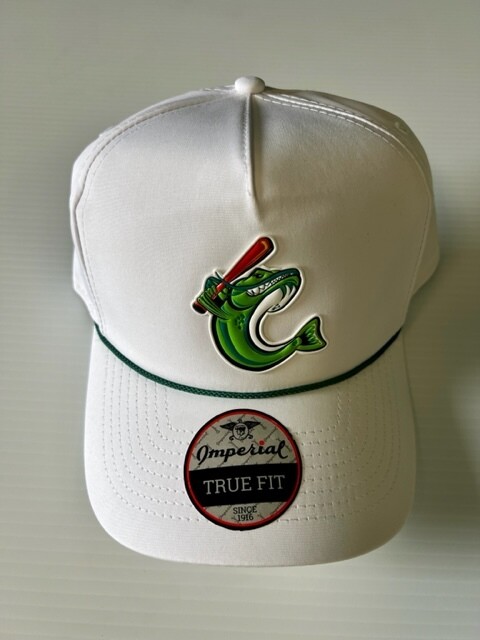 Imperial White Roped Hat Flex Fish Logo