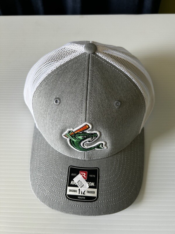 Richardson 112 Youth Gray/White Trucker Embroidered Catfish Logo