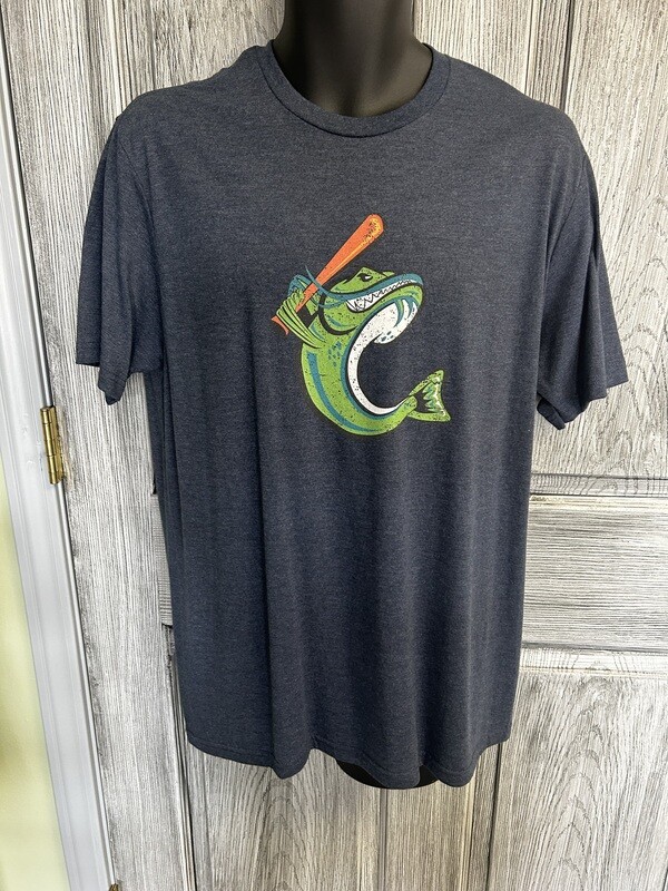 District Navy Blue Frost Distressed Catfish Logo
