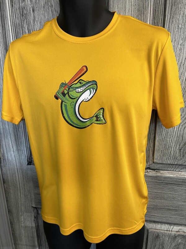Youth Gold Dri Fit Catfish Logo
