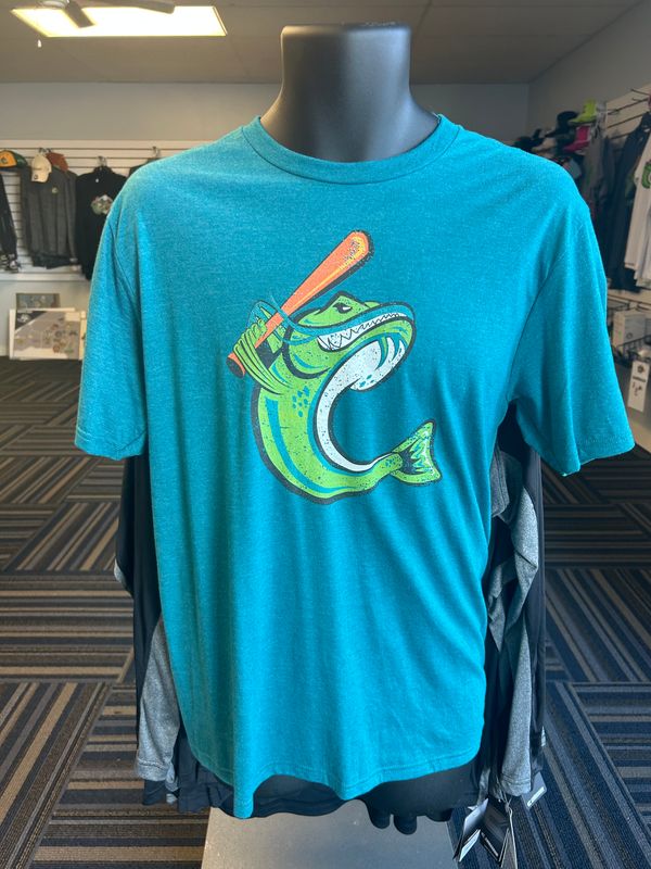 District Teal Tee With Fish Logo