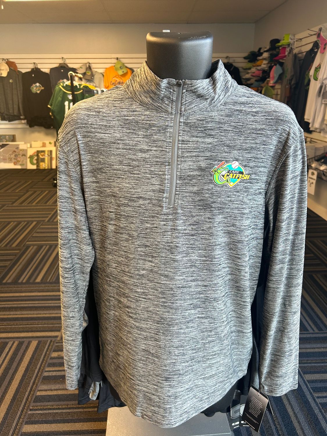 NEW 2024 Colosseum Heathered Gray Catfish Quarter Zip