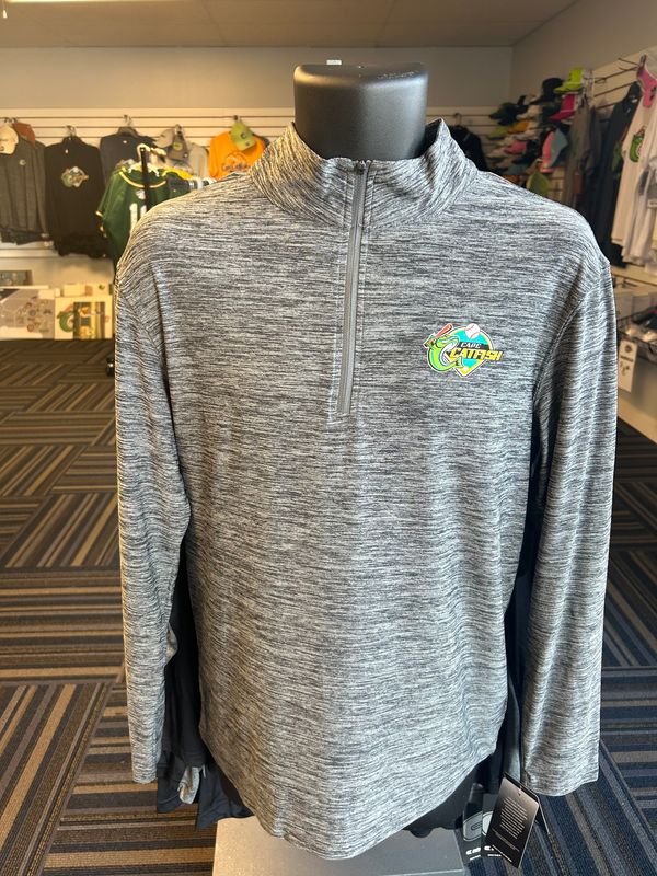 NEW 2024 Colosseum Heathered Gray Catfish Quarter Zip
