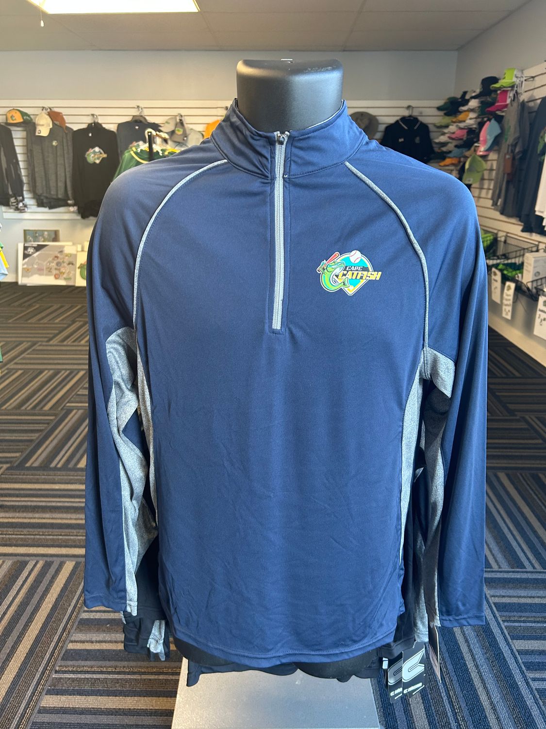 NEW 2024 Colosseum Navy Catfish Quarter Zip
