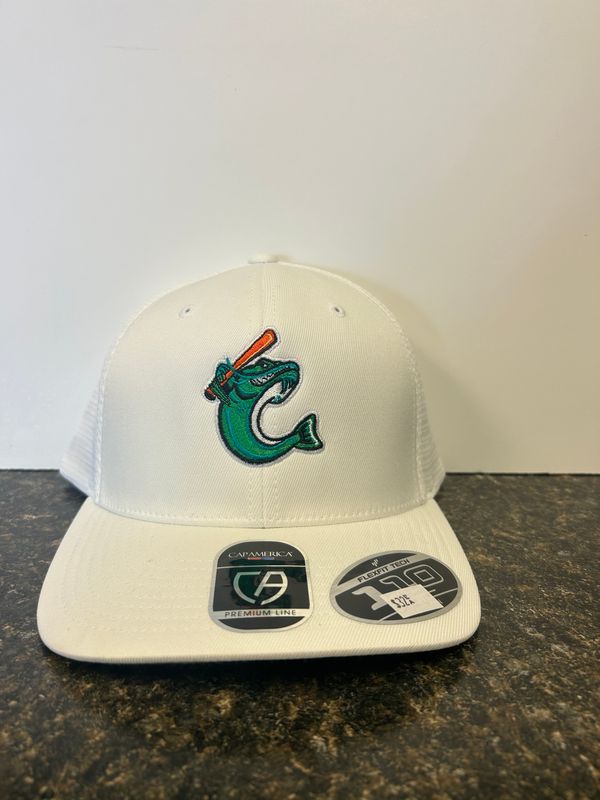 Cap America Catfish Logo Trucker - White