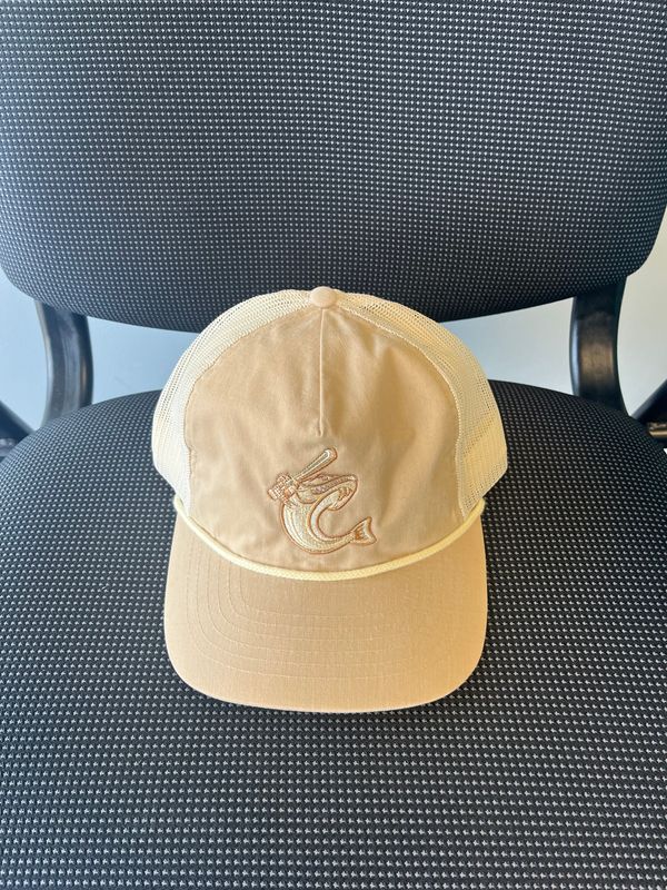 Cream Rope Hat with Tonal Cream Catfish Logo