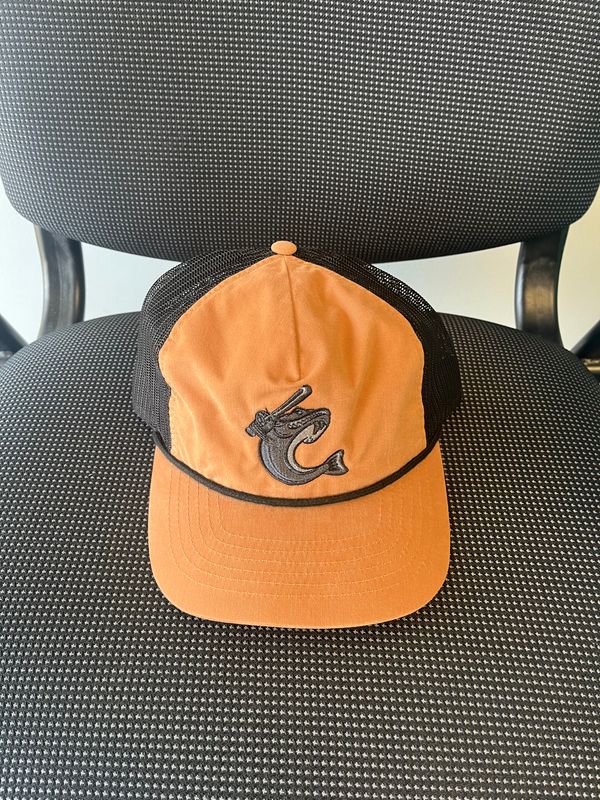 Burnt Orange Rope Cap with Black Tonal Catfish Logo