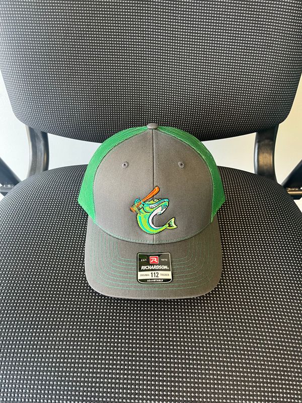 Dark Gray Richardson 112 with Tonal Green and Catfish Logo