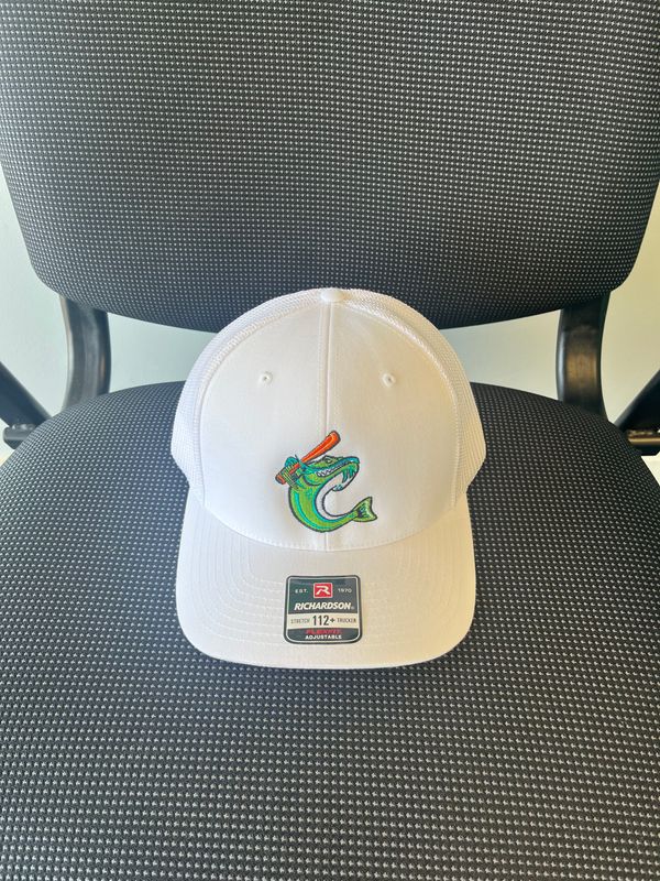 White Richardson 112 Trucker Cap with Catfish Logo