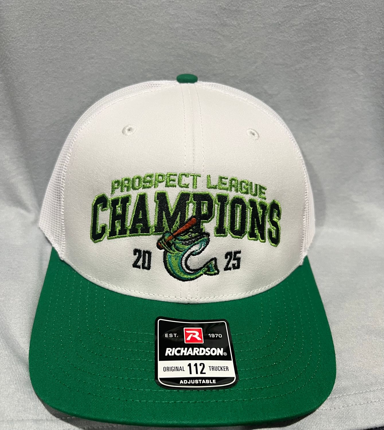 Richardson 112 Men&#39;s White/Kelly Green 2025 Catfish Champs hat