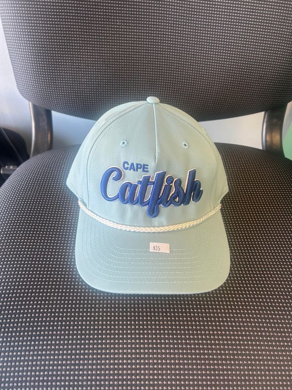 Light Blue Richardson 326 Rope Hat with Navy Script Catfish word mark