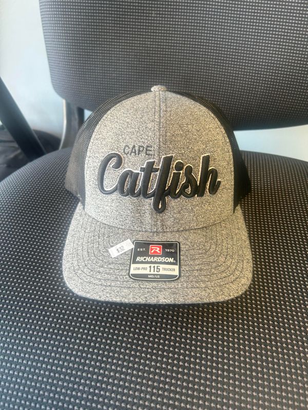 Heather Grey/Black Richardson 115 Script Catfish hat