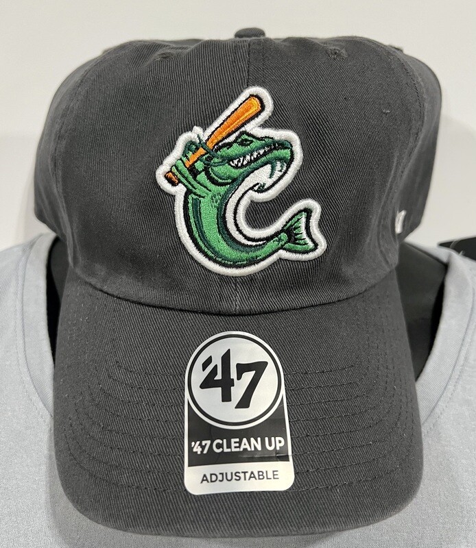 47' Clean Up Charcoal Gray Hat with Emb Catfish