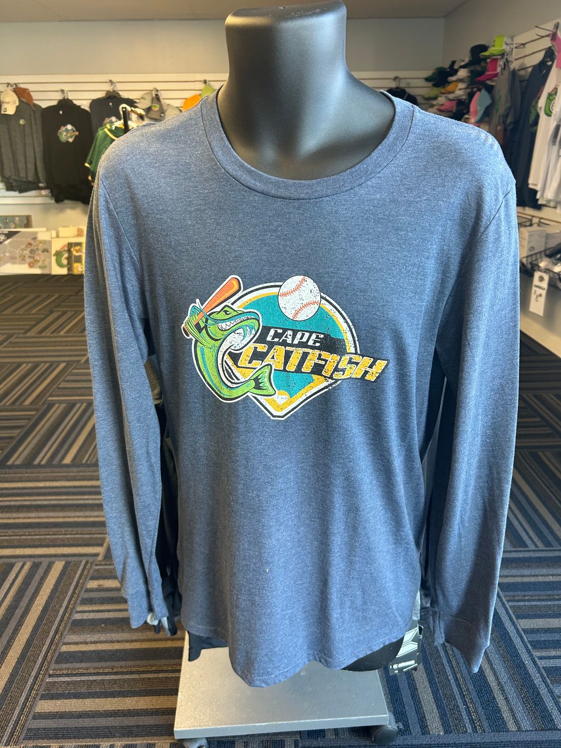 District long sleeve Catfish Tee's - Heather Navy