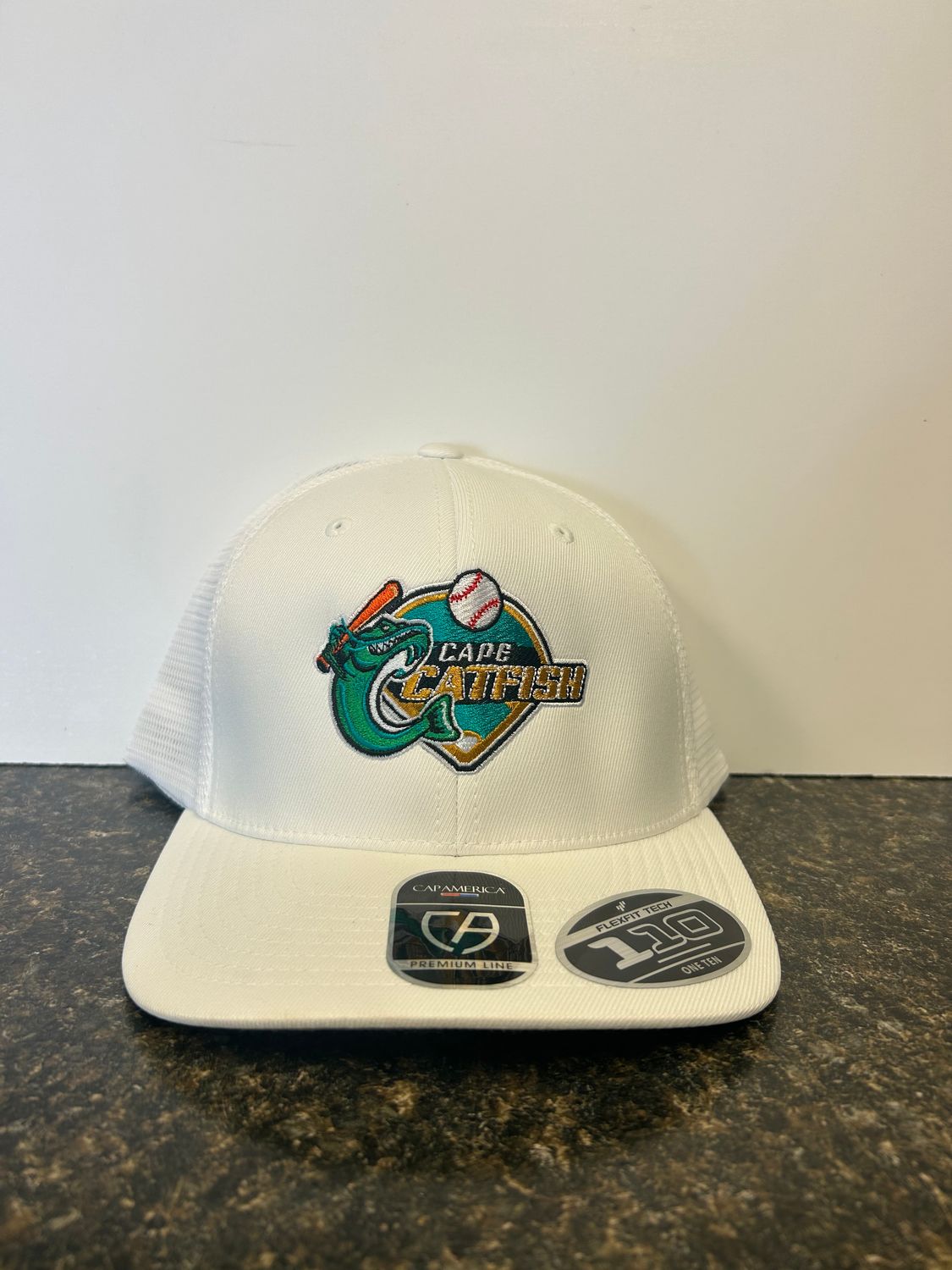 Cap America Catfish Diamond Logo Trucker - White Cap America Catfish Diamond Logo Trucker - White