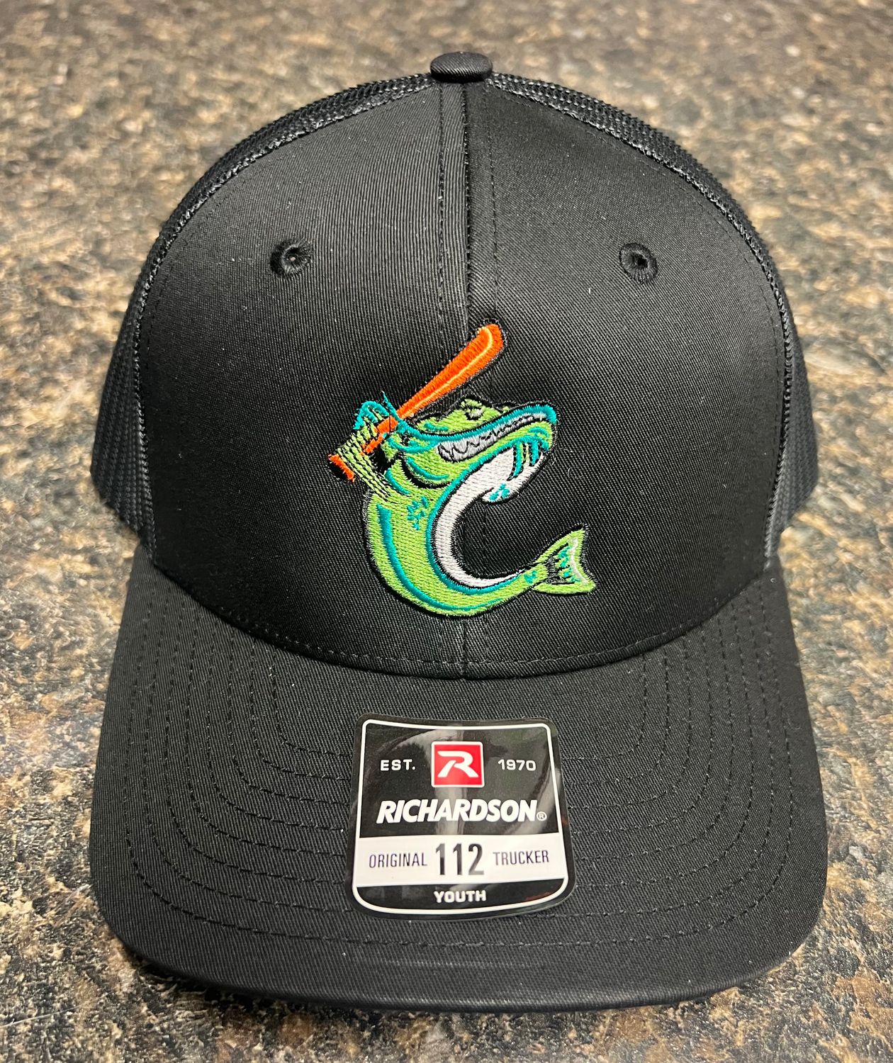 Youth Richardson 112 Black Fish Only Logo
