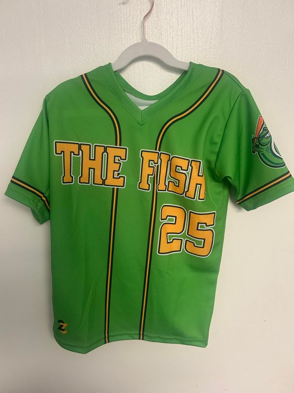 Youth Catfish Lime On Field V-Neck Jersey