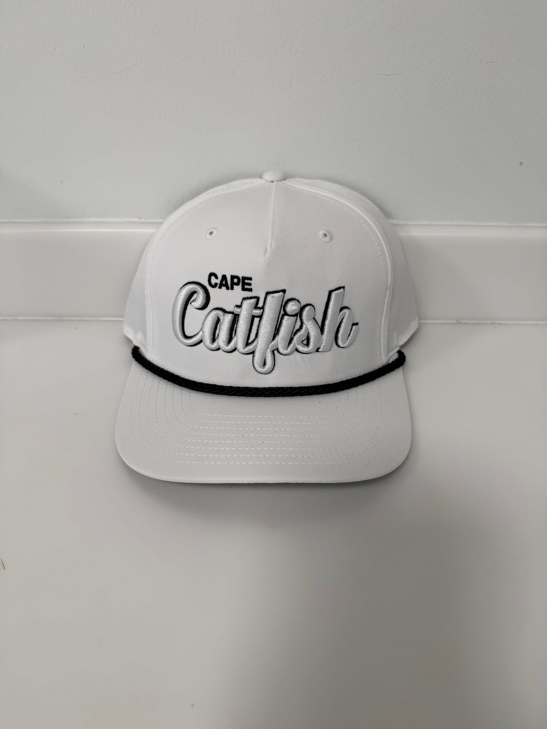 Richardson 258 White Hat with Black Rope Richardson 258 White Hat with Black Rope