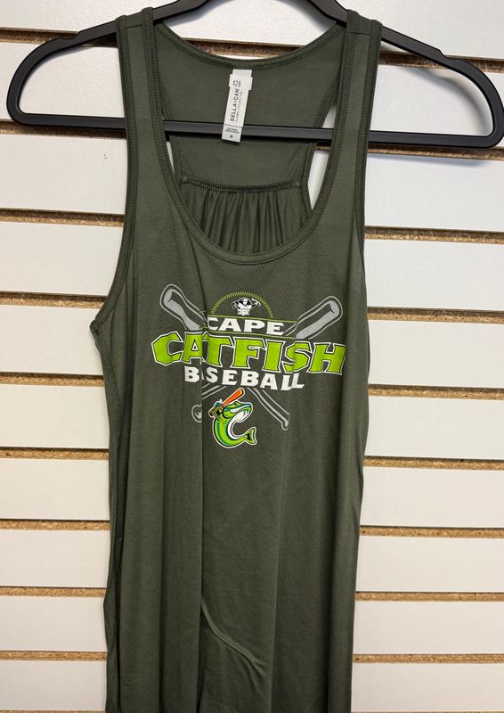 Army Green Bella Canvas Ladies Racer Back Tank Top