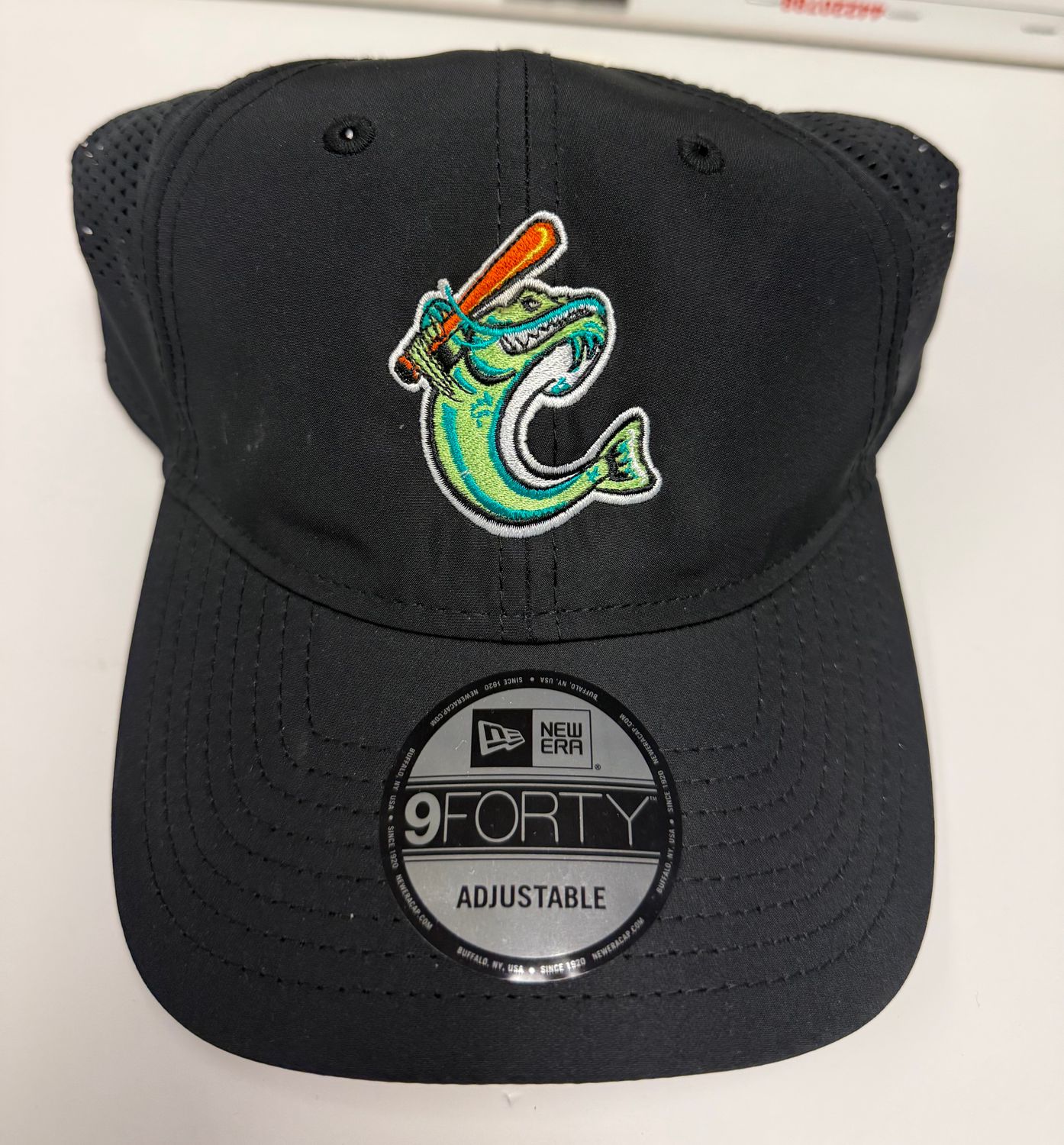New Era 9Fourty Black Tech Golf Catfish hat with Diamond Logo