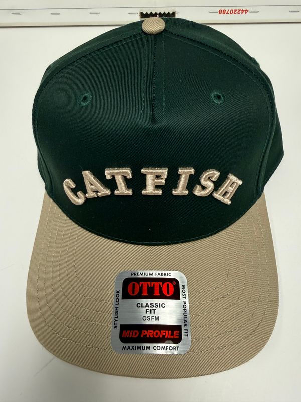 Otto 5 Panel Dk Green/Khaki with Catfish word mark