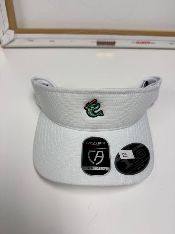 Visor - White Cap America - Fish Logo