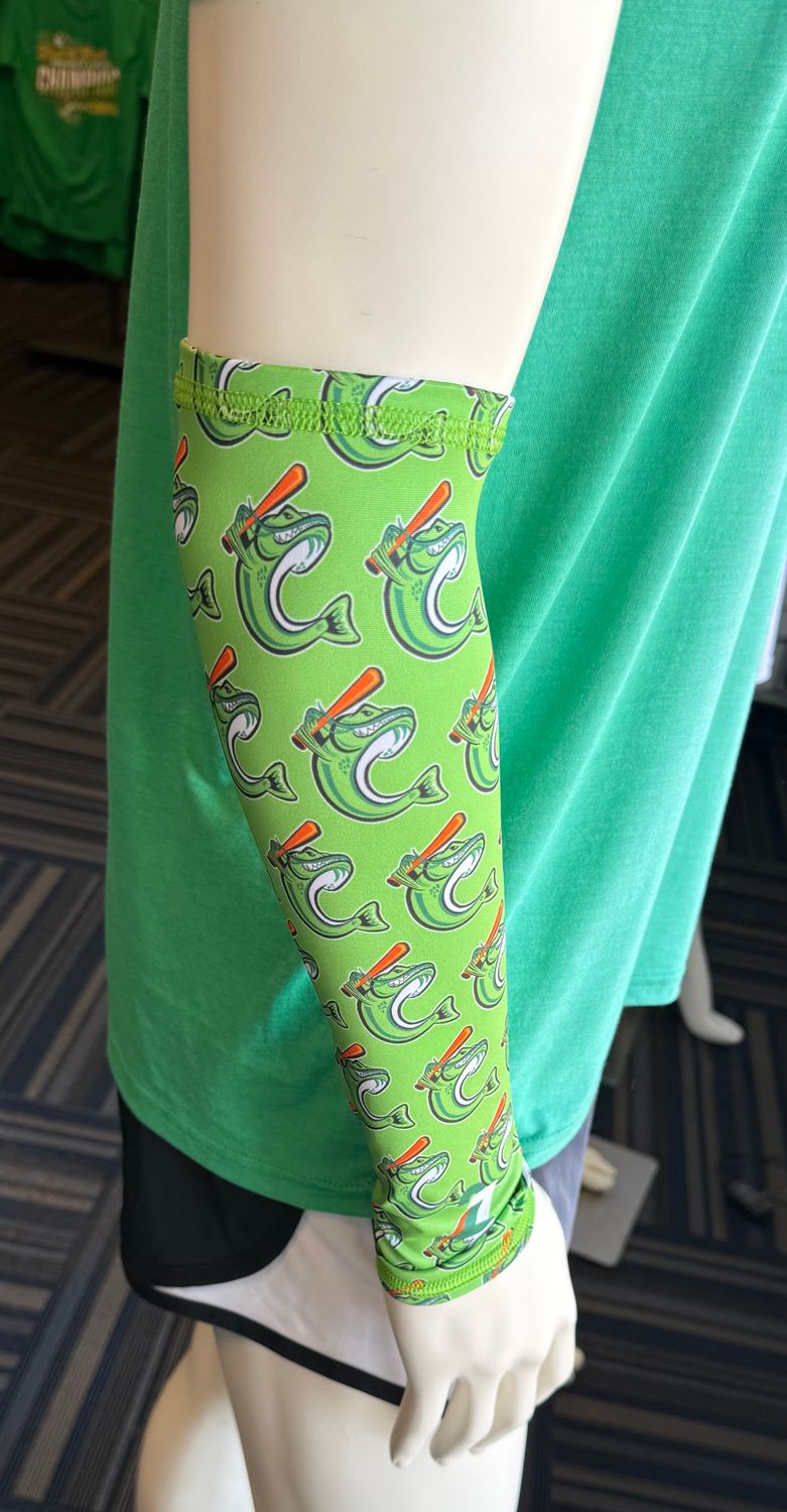 Lime Green Multi Fish Logo Arm Sleeve Adult