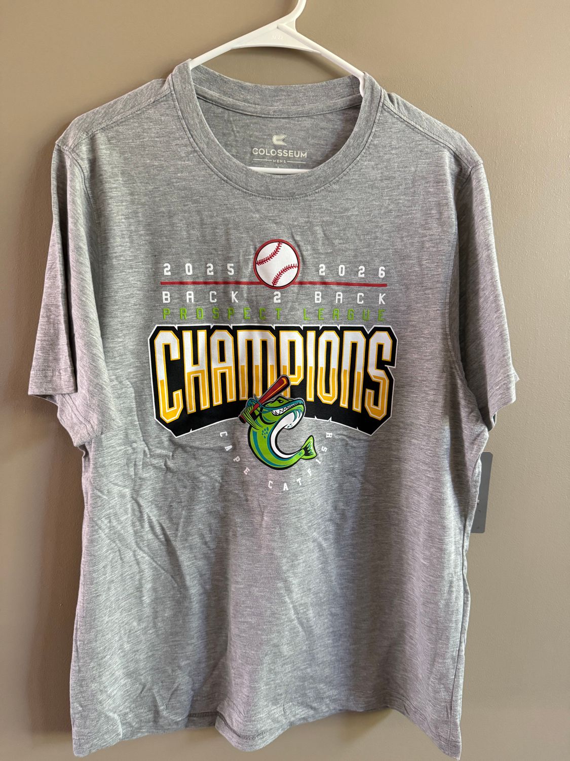 Colosseum 2026 Light Gray back2Back Baseball Design Tee Colosseum 2026 Light Gray back2Back Baseball Design Tee