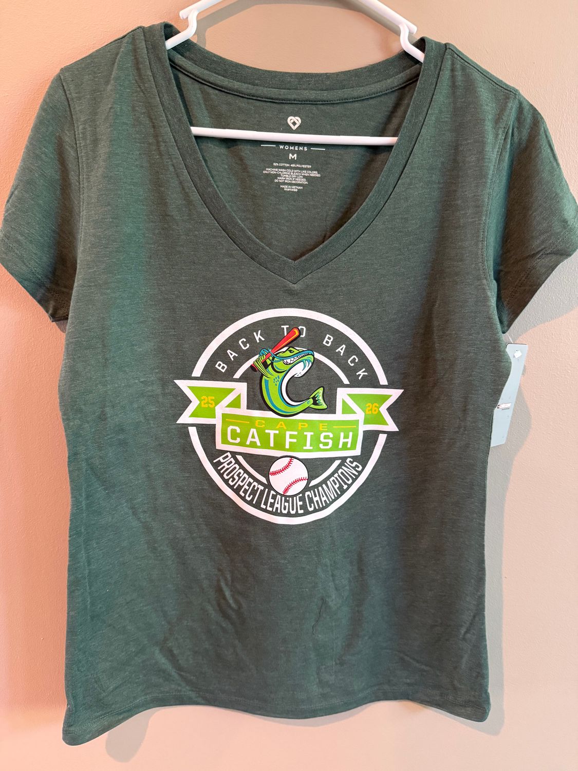 Colosseum 2026 Ladies V- Neck Forest Green Back to Back Circle tee