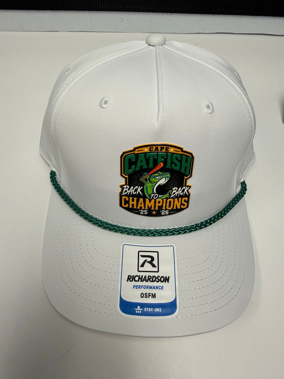 Richardson 258 White with Green rope Back to Back Flex Patch Hat