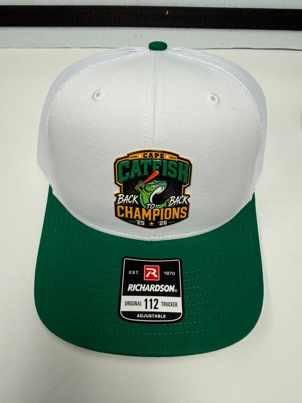 Richardson 112 White with Green bill Back to Back Flex Patch Hat Richardson 112 White with Green bill Back to Back Flex Patch Hat