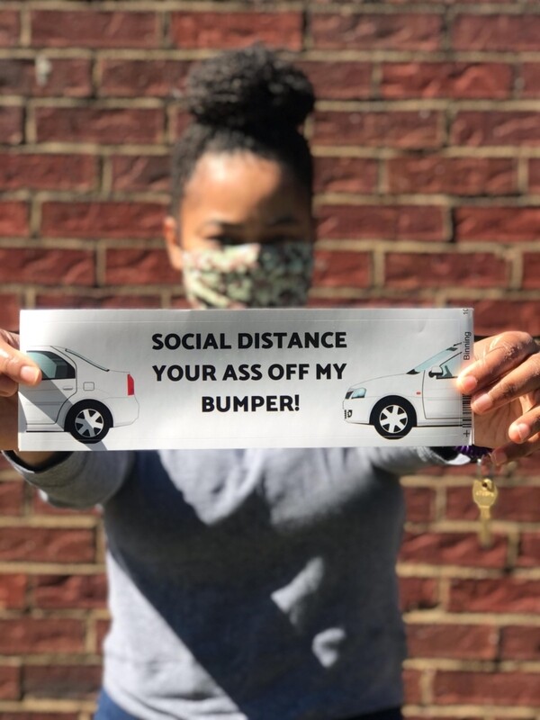 Social Distance Bumper Sticker